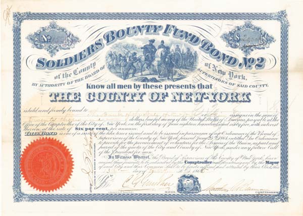Soldiers Bounty Fund Bond No. 2 of the County of New York